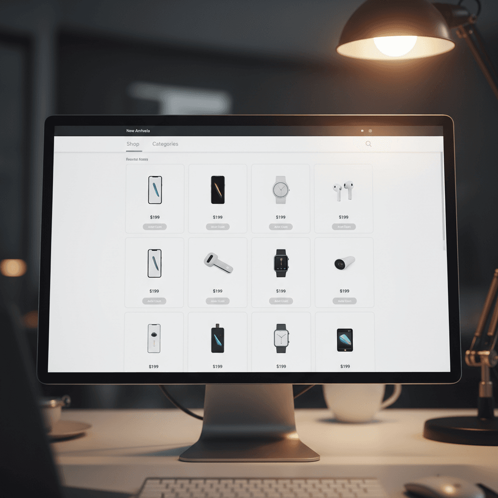 E-commerce site with product showcase and shopping functionality